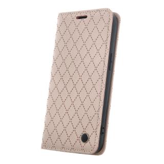Husa tip carte, Smart Caro, compatibila cu Samsung Galaxy A55 5G, cu inchidere magnetica si functie stand, buzunar card, bej