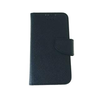 Husa universala pentru smartphone cu ecran de 5.5 inch pana la 5.7 inch, 160mm x 80mm, tip carte, cu inchidere magnetica si functie stand, buzunar card, Smart Flipbook Universal Silicon, neagra