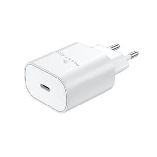 Incarcator retea cu port USB-C, 25W, QC, PD,PrestiCo F25, priza retea EU, Alb