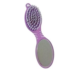 Instrument pentru pedichiura cu perie, piatra ponce, pila si pad de lustruire, 026-V22 25370, mov