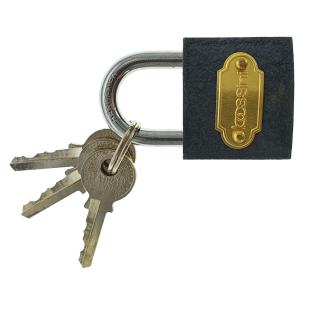 Lacat Bossini 11408, 32 mm, 3 chei incluse, inchidere automata prin apasare, culoare neagra