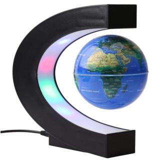 Lampa LED decorativa Glob Terra cu levitatie magnetica, diametru 85 mm, cu incarcator priza EU