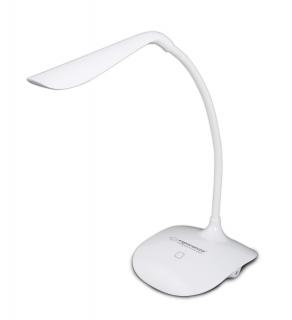 Lampa LED, Esperanza Acrux ELD103W, brat flexibil 21 cm, alimentare duala, cablu 110 cm, 4 x AAA, alba