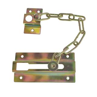Lant de siguranta pentru usa de intrare, blocare si intredeschidere, 86x43mm, lungime lant 180mm, auriu