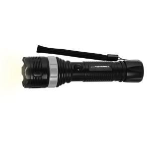 Lanterna LED 1W, 80 lumeni, lumina reglabila, 2 x R20, 23.5 x 5 cm, rezistenta, ES-96108, neagra