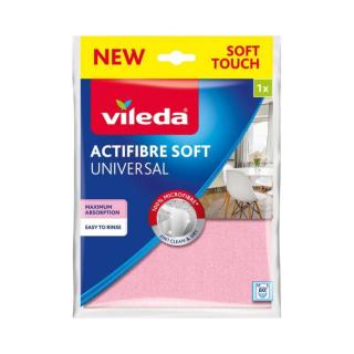 Laveta Vileda Actifibre Soft Universal 24086, suprafata 27 x 32 cm,  multifunctionala, roz