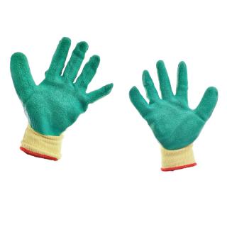 Manusi de protectie, material textil, cauciucat, marime universala, galben cu verde