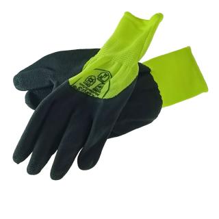 Manusi de protectie universale, Flores FS-13984, manson elastic, material cauciucat negru cu sintetic verde