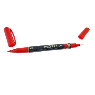 Marker permanent rosu cu 2 varfuri, 0.5mm si 1mm, pentru suprafete diverse