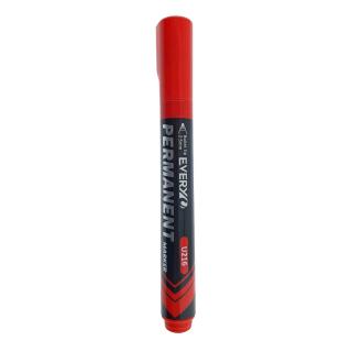 Marker rosu permanent cu varf rotund 2.5mm, rezistent la apa, scriere lina, model Everyday U216, lungime 145 mm, cu capac