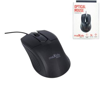 Mouse Optic cu fir, Maxlife Home Office MXHM-01, 1000 DPI, cablu 1.2m, dimensiuni 112 x 62 x 36 mm,  negru