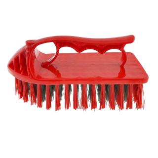 Perie cu maner, pentru curatenie, lungime 135 mm, din plastic, rosie