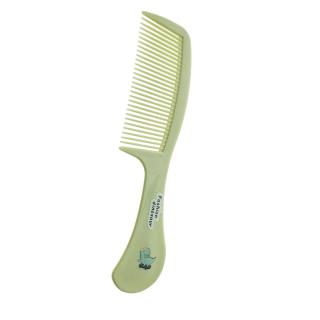 Pieptan cu maner, pentru coafare si ingrijirea parului, lungime 21.5 cm, Fashion dinosaur, 30 dinti rotunjiti, verde