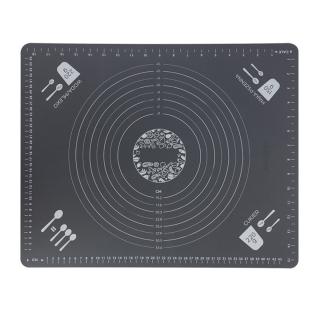 Plansa modelatoare 400x500 mm, cu grile de masurare marcate, din silicon alimentar pentru framantat, gri