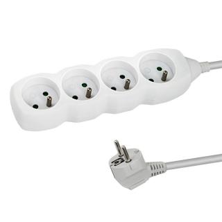 Prelungitor cu 4 prize si cablu cu lungime de 1.5m, 250V, 16A, sarcina maxima 3680W, cu impamantare si protectie copii, ES-96158, alb