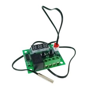 Regulator de temperatura W1209, cu senzor, 7 parametri, interval de la -30  C pana la 110  C, afisaj LED, pentru aplicatii de incalzire si racire