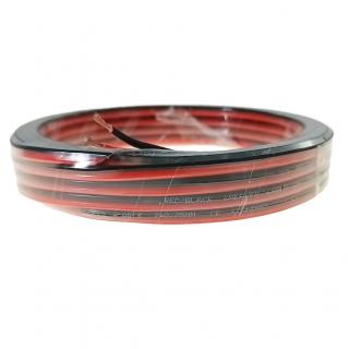 Rola 10 metri cablu pentru difuzoare si boxe, Speaker Cable, diametru 2 x 0.75 mm, rosu cu negru
