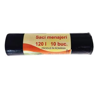 Saci menajeri, 120 l, set 10 bucati, dimensiuni 70 x 105 cm, negri