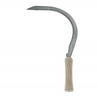 Secera din otel cu maner din lemn, 14  - 400mm, maner de 12 cm, lama de 2 mm, gri cu bej
