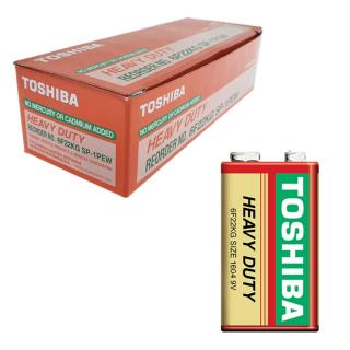 Set 10 baterii de 9V, Toshiba Heavy Duty, 6F22, ambalate in folie