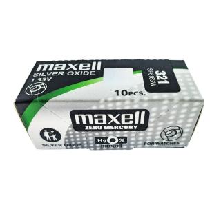 Set 10 baterii de ceas tip buton, Maxell SR616SW 321, 1.55V, 6.8mm diametru x 1.65mm inaltime, capacitate 15-16 mAh, oxid de argint, in blistere