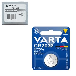 Set 10 baterii Litiu 3V CR2032, tip moneda, Varta 03197, in blister, la cutie