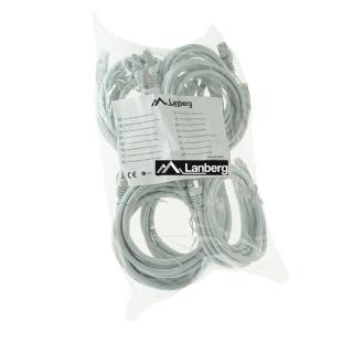 Set 10 cabluri retea-patchcord CAT6 FTP, Lanberg 43616, 2 X RJ45, lungime 2m, AWG26, 10Gb s-250MHz, de legatura retea, ethernet, gri