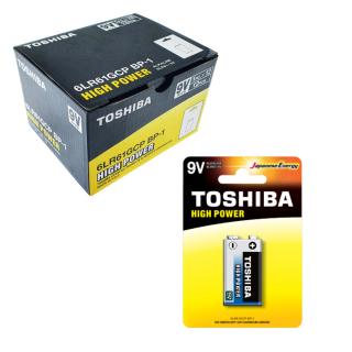Set 12 baterii 9V alcaline, Toshiba High Power 6LR61 , in blistere
