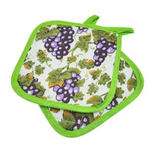 Set 2 bucati suport textil, Grapes, 165 x 165 mm, pentru vase bucatarie