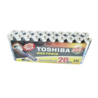 Set 20 baterii LR03 alcaline, Toshiba High Power AAA, 1.5V, infoliate