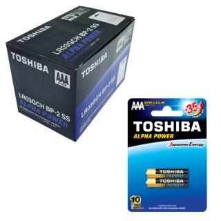 Set 24 baterii LR03 Super Alcaline, Toshiba Alpha Power AAA, 1.5V, in blistere