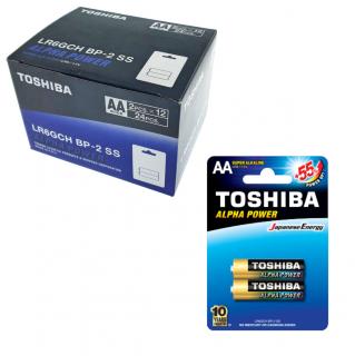 Set 24 baterii LR06 Super Alcaline, Toshiba Alpha Power AA, 1.5V, in blistere