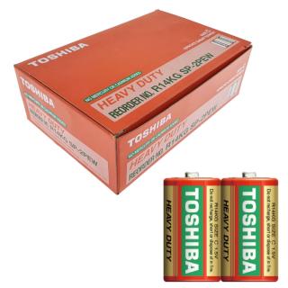 Set 24 baterii R14, Toshiba Heavy Duty C, 1.5V, ambalate in folie