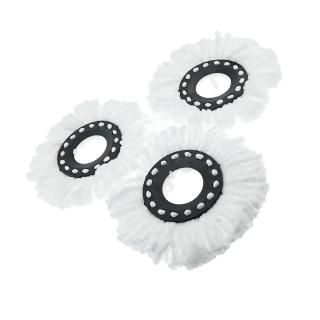 Set 3 rezerve de curatare pentru mop rotativ, Esperanza 96483, diametru inel interior 13.5 cm, lungime microfibra 9 cm, reutilizabile