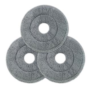 Set 3 rezerve din microfibra pentru mop plat rotund cu prindere tip scai, 25 x 25 cm, Esperanza 96489, pentru curatenie, reutilizabile