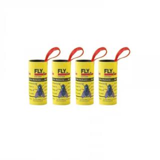 Set 4 capcane pentru muste, cu banda de hartie lipicioasa, la rola, galben