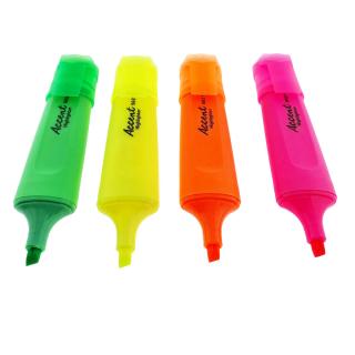 Set 4 textmarkere evidentiatoare fluorescente cu varf dublu de1mm si 5mm, uscare rapida, model Accent S621, cerneala non-toxica