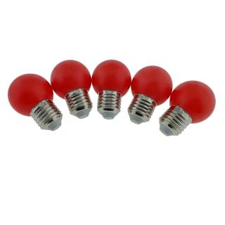 Set 5 becuri LED, E27 G45, Forever Light 86283, 2W, unghi larg de 360  , culoare rosie