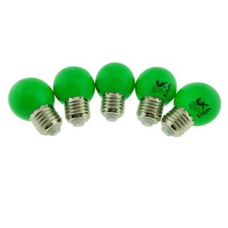 Set 5 becuri LED, E27 G45, Forever Light 92945, 2W, unghi larg de 360  , verzi