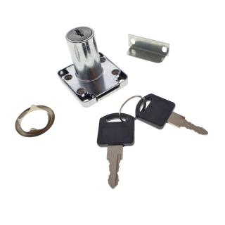 Set incuietoare pentru mobilier, FAM-65367, cu butuc si 2 chei, cromat , dimensiuni 41 x 40 x 38 mm