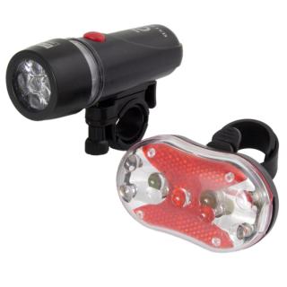 Set stopuri bicicleta, Esperanza Alphecca, 5 LED-uri in fata cu 3 moduri iluminare, 3 Led-uri spate cu 7 moduri iluminare, culoare alb si rosu, rezistente la umezeala