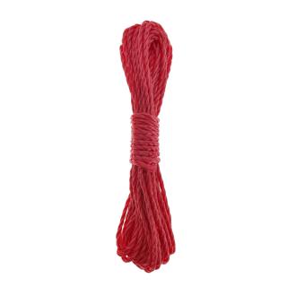 Sfoara din material termoplastic matasos, funie nylon rezistent, grosime 4mm, lungime 10 m , rosie