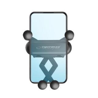 Suport auto pentru smartphone, cu brate ajustabile, Esperanza Force 95881, cu prindere la grila de ventilatie, negru