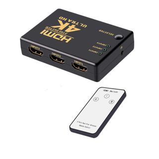 Switch HDMI 4K, cu 3 porturi de intrare si un port de iesire, 1080p, cu telecomanda