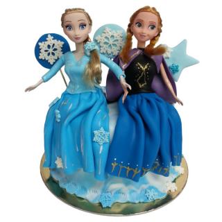 Tort Ana si Elsa cu papusele