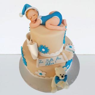 Tort botez bebelus dolofan albastru