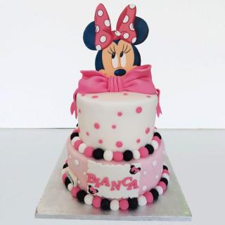 Tort Botez cu Minnie 2D si fundita