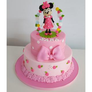 Tort botez Minnie mouse in coronita