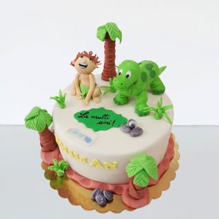Tort cu Baby Dino si baietel