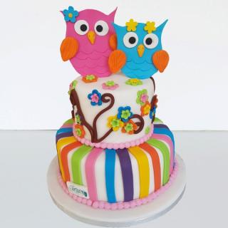 Tort cu bufnite viu colorate